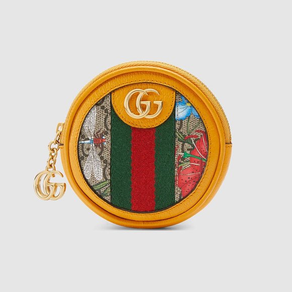Gucci GG Flora Ophidia Coin Purse in Yellow - Picture 3 of 5